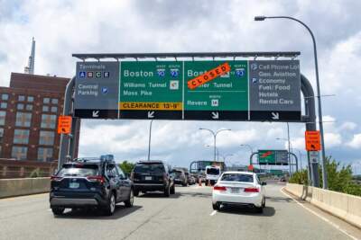 Ted Williams Tunnel due to the closure of the Sumner Tunnel. (Jesse Costa/WBUR)