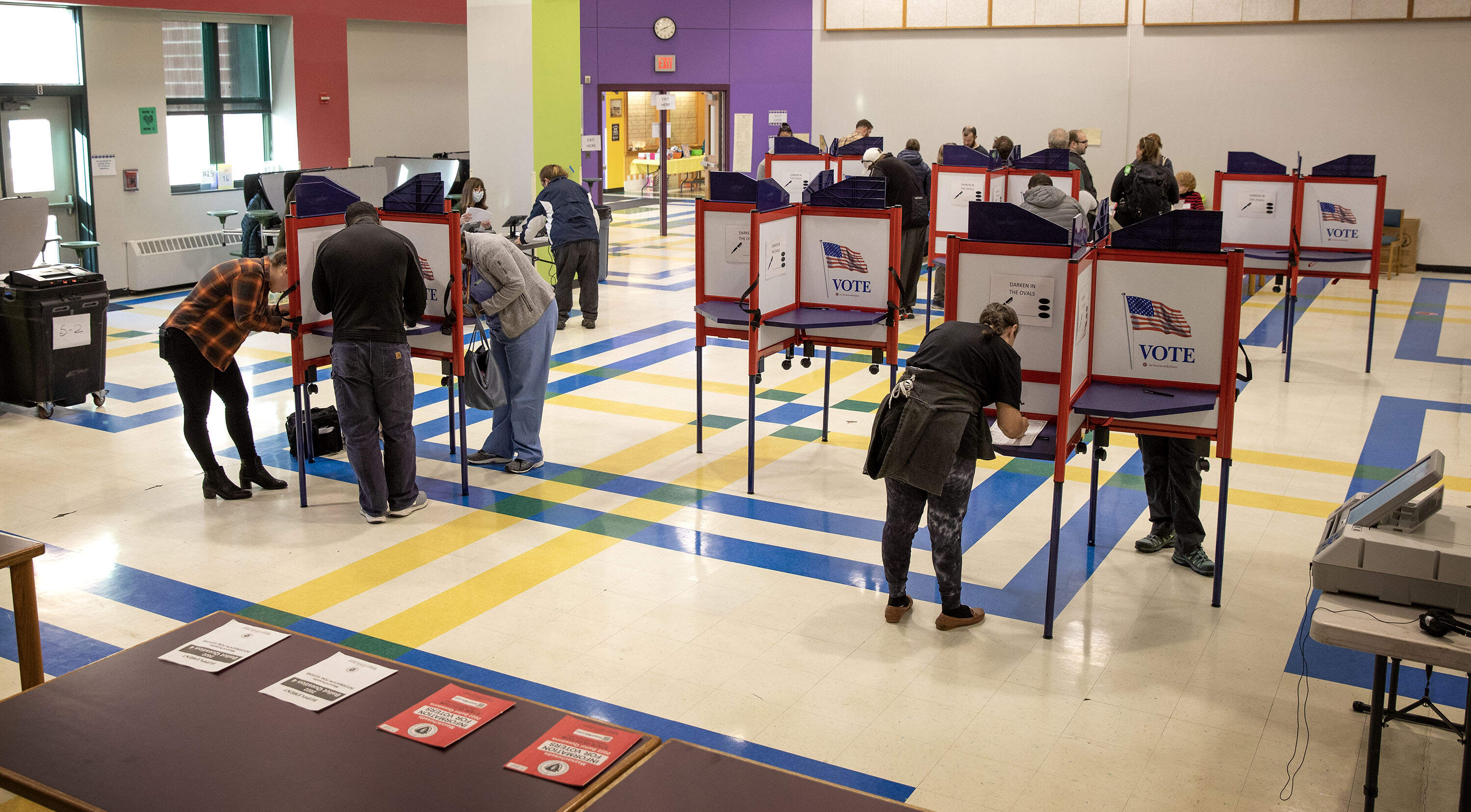 Medford voters cast their ballots in 2022. (Robin Lubbock/WBUR)