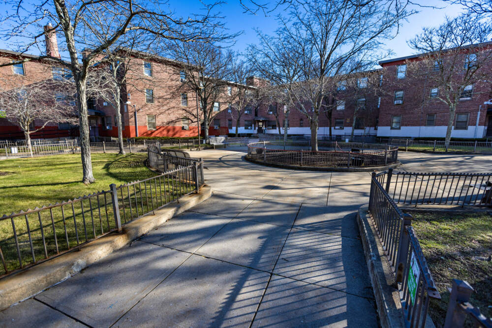 The Archdale Villlage housing complex in Roslindale. (Jesse Costa/WBUR)