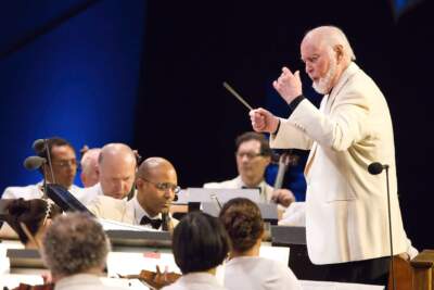 John Williams leads the Boston Pops at the 2023 Tanglewood Film Night. (Courtesy Hilary Scott)