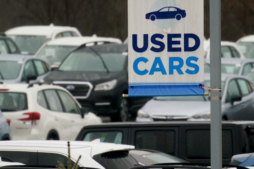 Used cars for sale on a lot at a dealership. (Matt Rourke/AP)