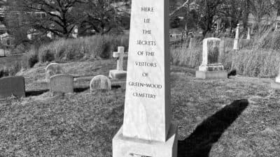 Green-Wood Cemetery art installation, &quot;Here Lie the Secrets of the Visitors of Green-Wood Cemetery.&quot; (Courtesy Allyson McCabe)