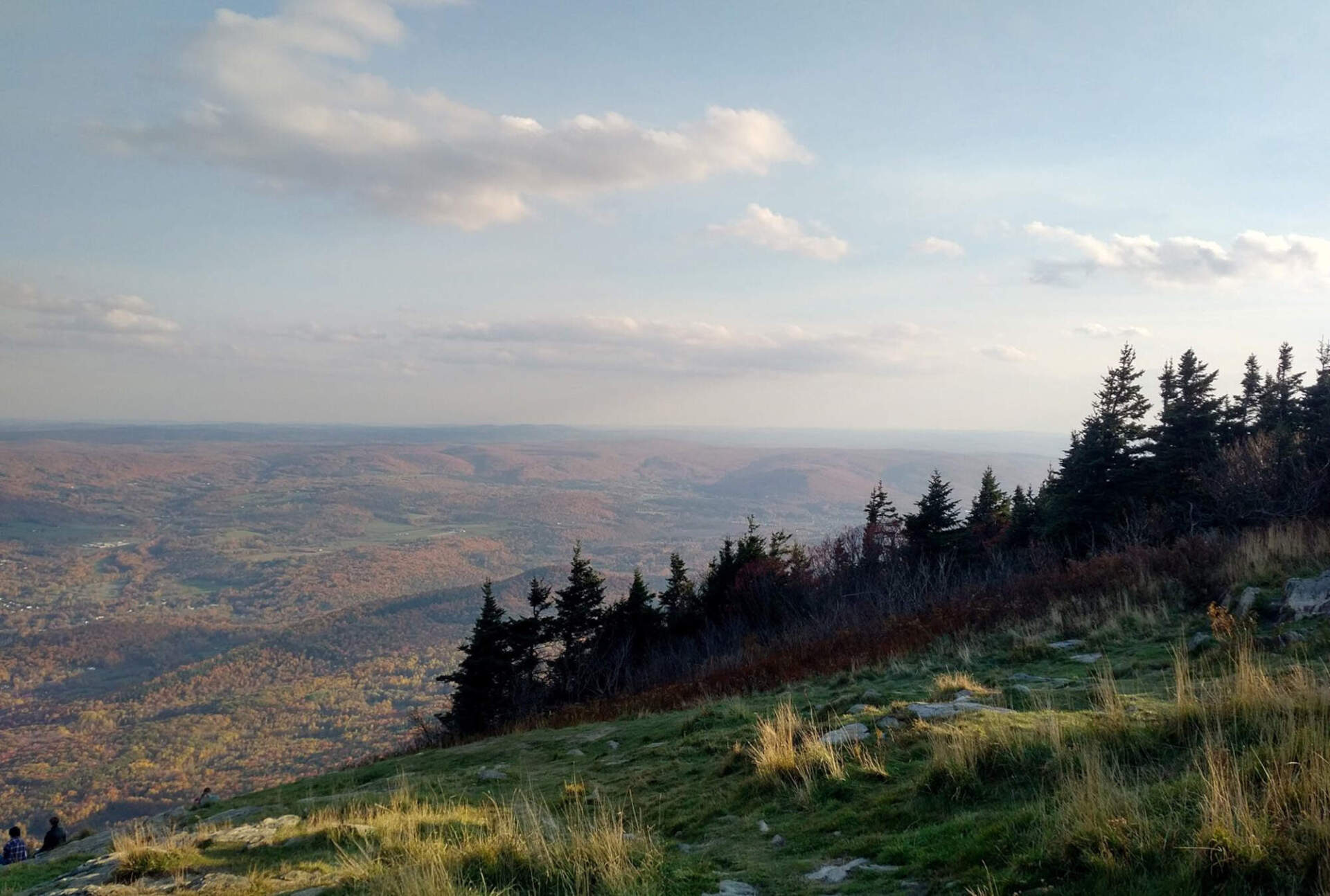 The view from Mount Greylock, looking east. (Bob Shaffer/WBUR)