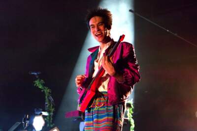 Jacob Collier plays guitar on stage at the MGM Music Hall at Fenway on April 24. (Courtesy Chris Ritter)