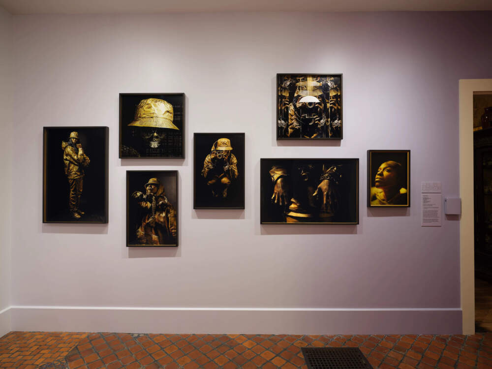 Works from Jaypix Belmer's photo series “Future Leaders and Builders” in the Fenway Gallery at the Isabella Stewart Gardner Museum. (Courtesy Isabella Stewart Gardner Museum)