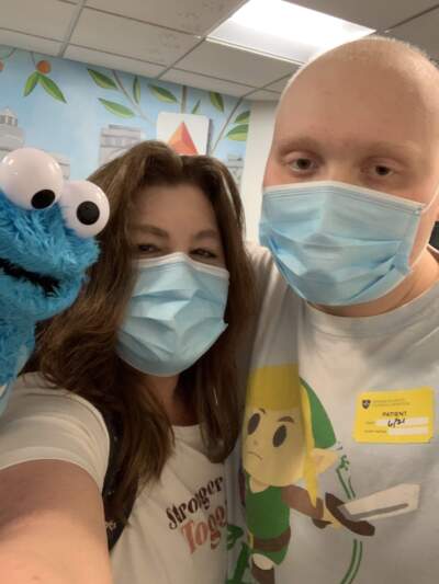 The author and his mother during his treatment for Ewing Sarcoma. (Courtesy Nancy Gardner)