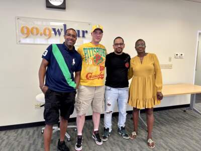 From left, Clarence Williams, Daniel Throop, George Vicente and Ruth Rollins. (Yasmin Amer/WBUR)