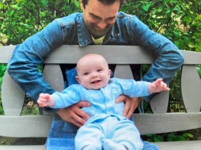 The author with his infant son in 2005. (Courtesy Rich Barlow)