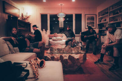 Hip-hop group STL GLD: Tim Hall, The Arcitype, Jonathan Ulman, Moe Pope and Christopher Talken. (Courtesy)