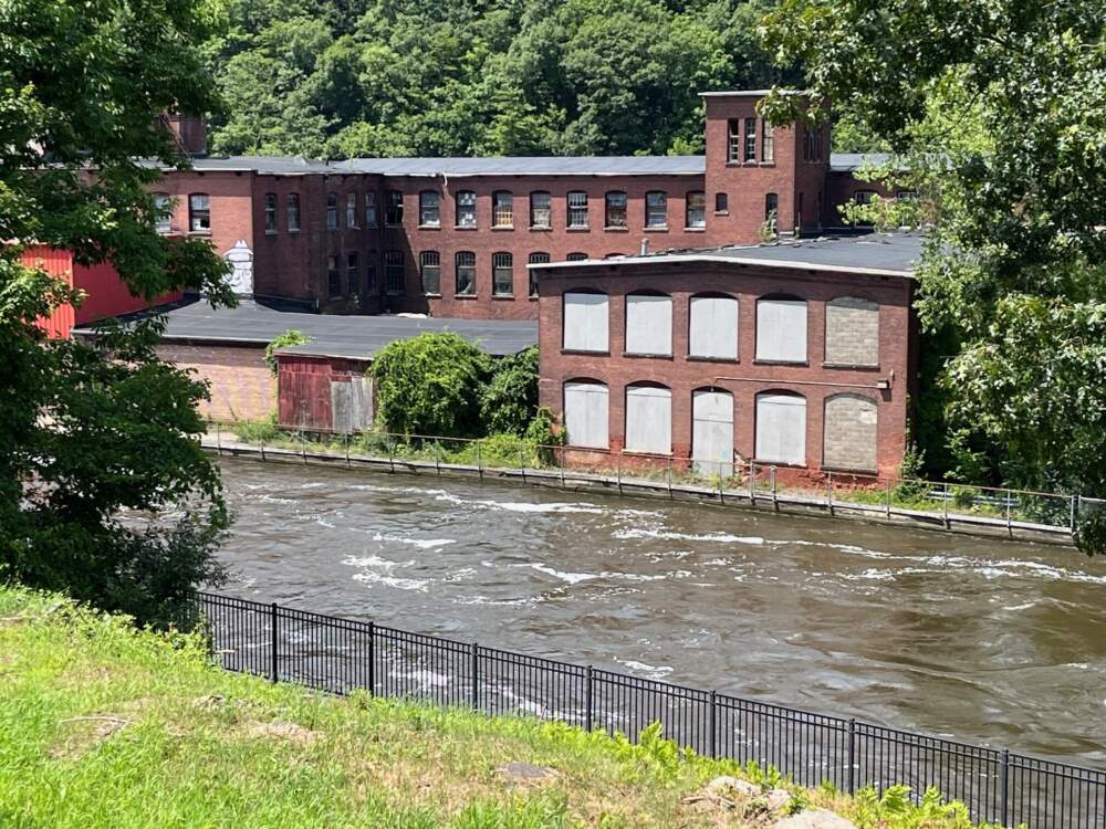 The Strathmore Mill property in Montague, Massachusetts. (Barbara Moran/WBUR)